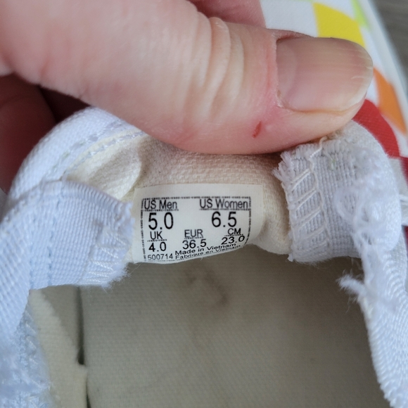 VANS  MULTICOLOR CHECKERBOARD WOMENS SLIP ON SHOES SIZE 6.5 or 5 Men's - Picture 6 of 6